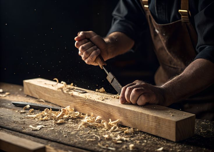 Massivholzplatte mit ruhiger Maserung